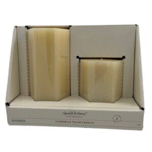 NIB Hearth & Hand Citronella Pillar Candles Set